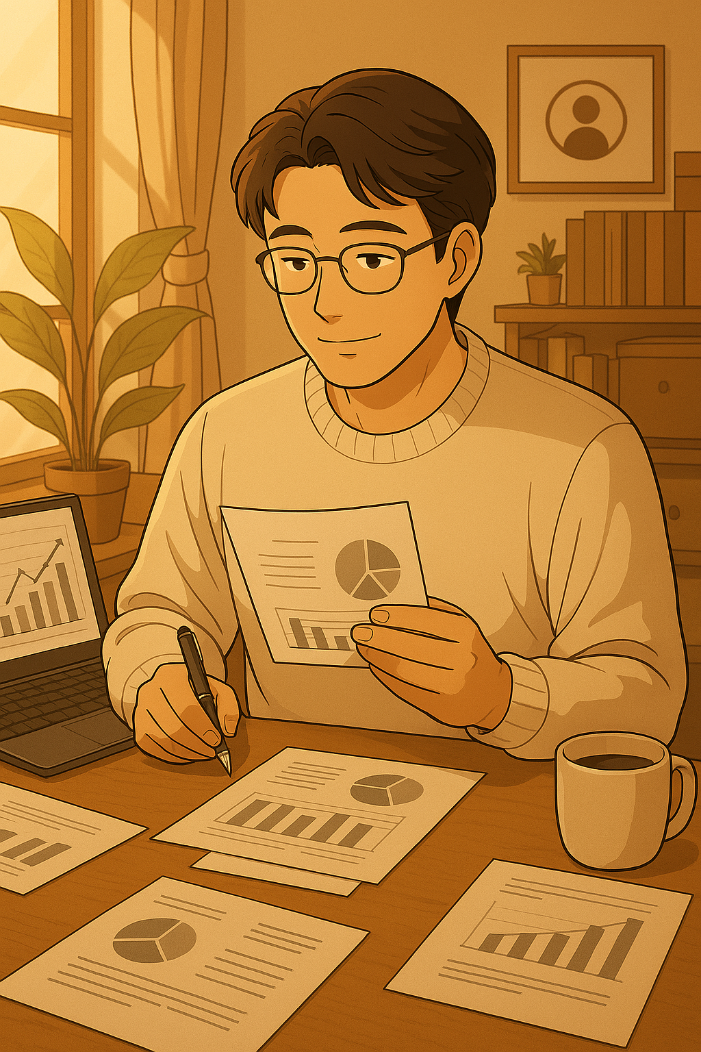 고객 유형별 만족도 기록하는 모습