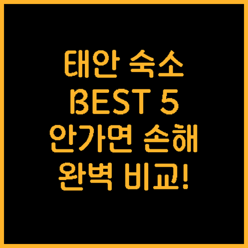 태안 숙소 베스트 5곳 위치부터 가격..