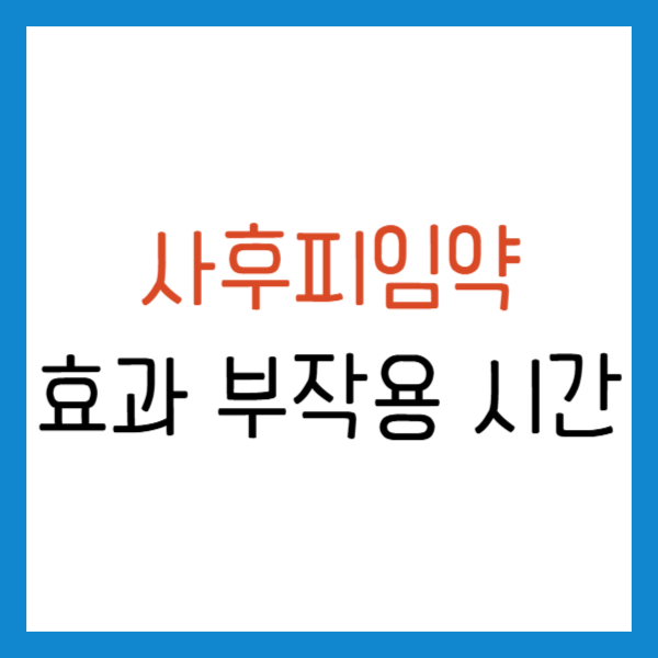 사후피임약 종류 효과 복용시간 부작용