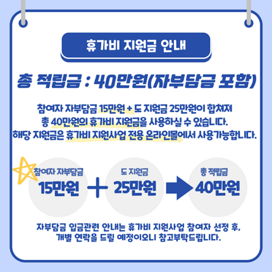 휴가비 지원사업 안내