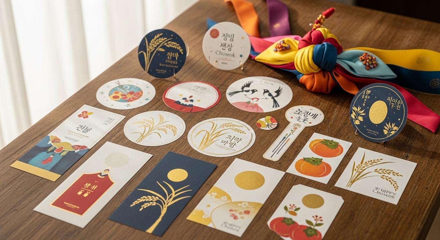 추석 라벨 도안
