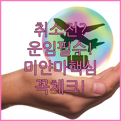 미얀마항공 항공권 취소 전 확인할 운..