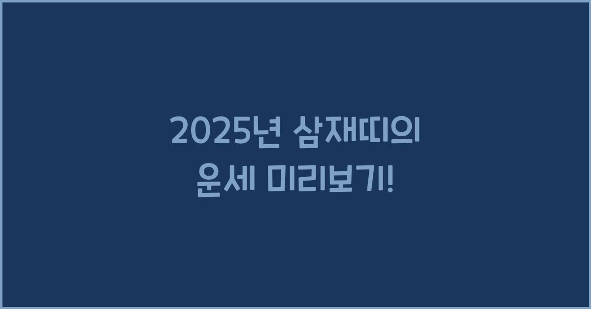 2025년 삼재띠