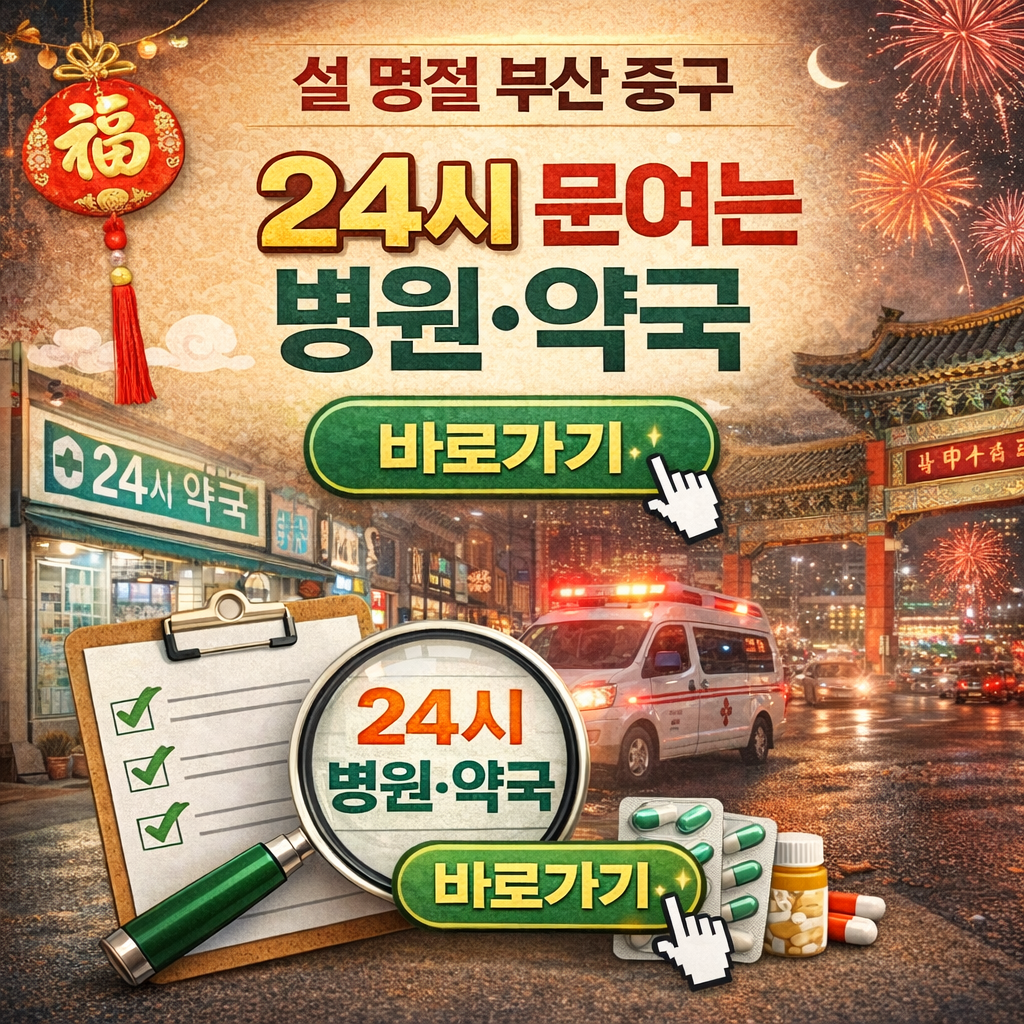 설 명절 부산 중구 24시 문여는 병원&middot;약국 바로 확인하기