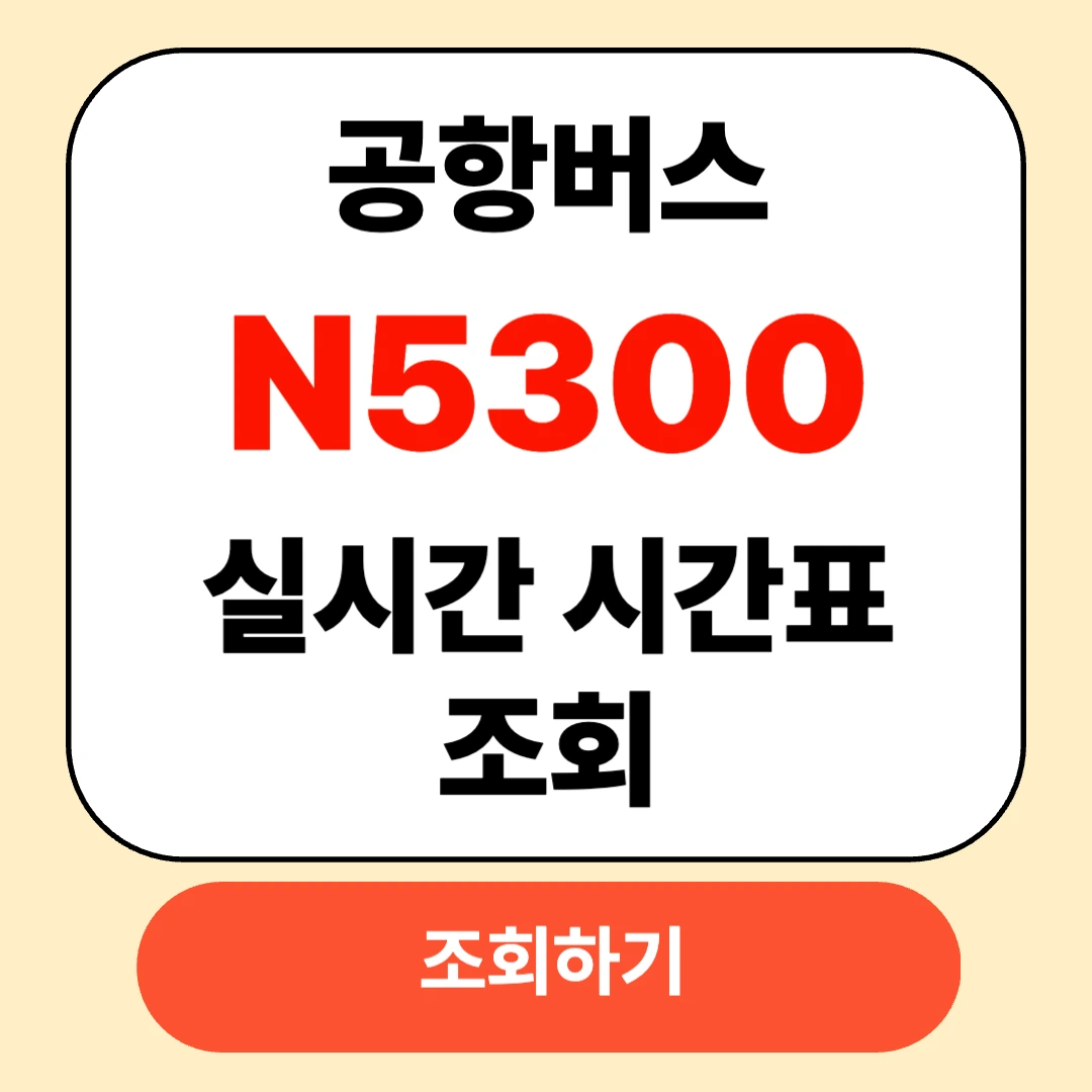 N5300 공항버스 최신 시간표 확인