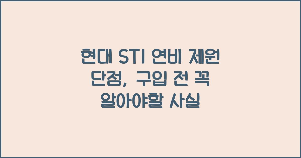 현대 ST1 연비 제원 단점