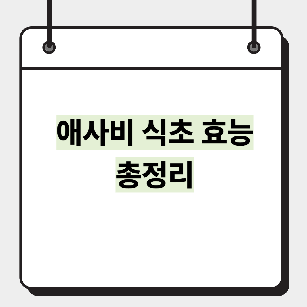 애사비 식초 효능 총정리