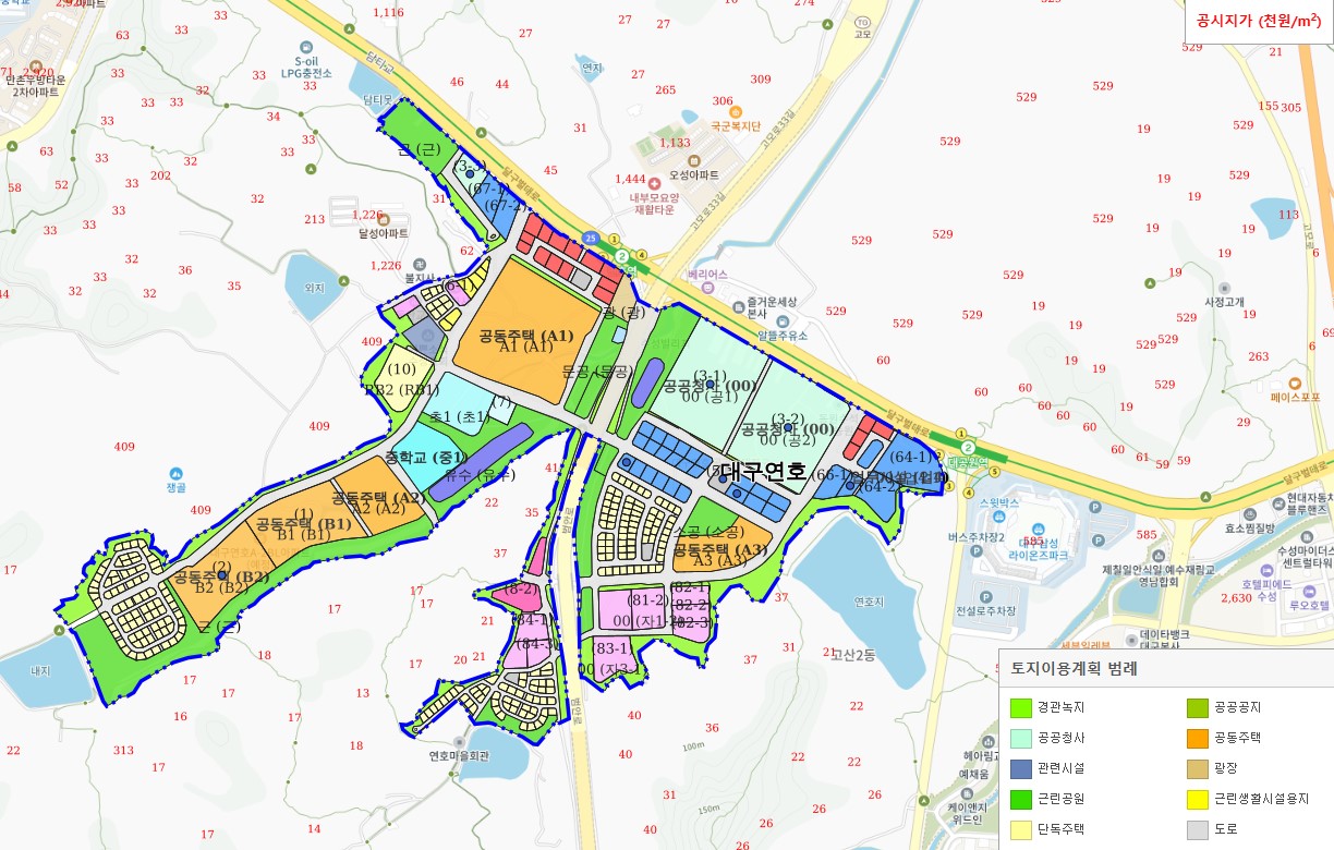 연호동 토지이용계획도