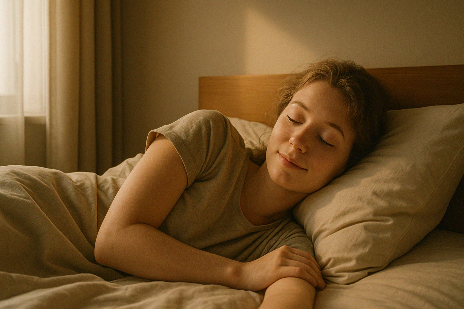 무음 기상을 실천하는 사람의 평온한 아침 장면(Ai생성이미지)