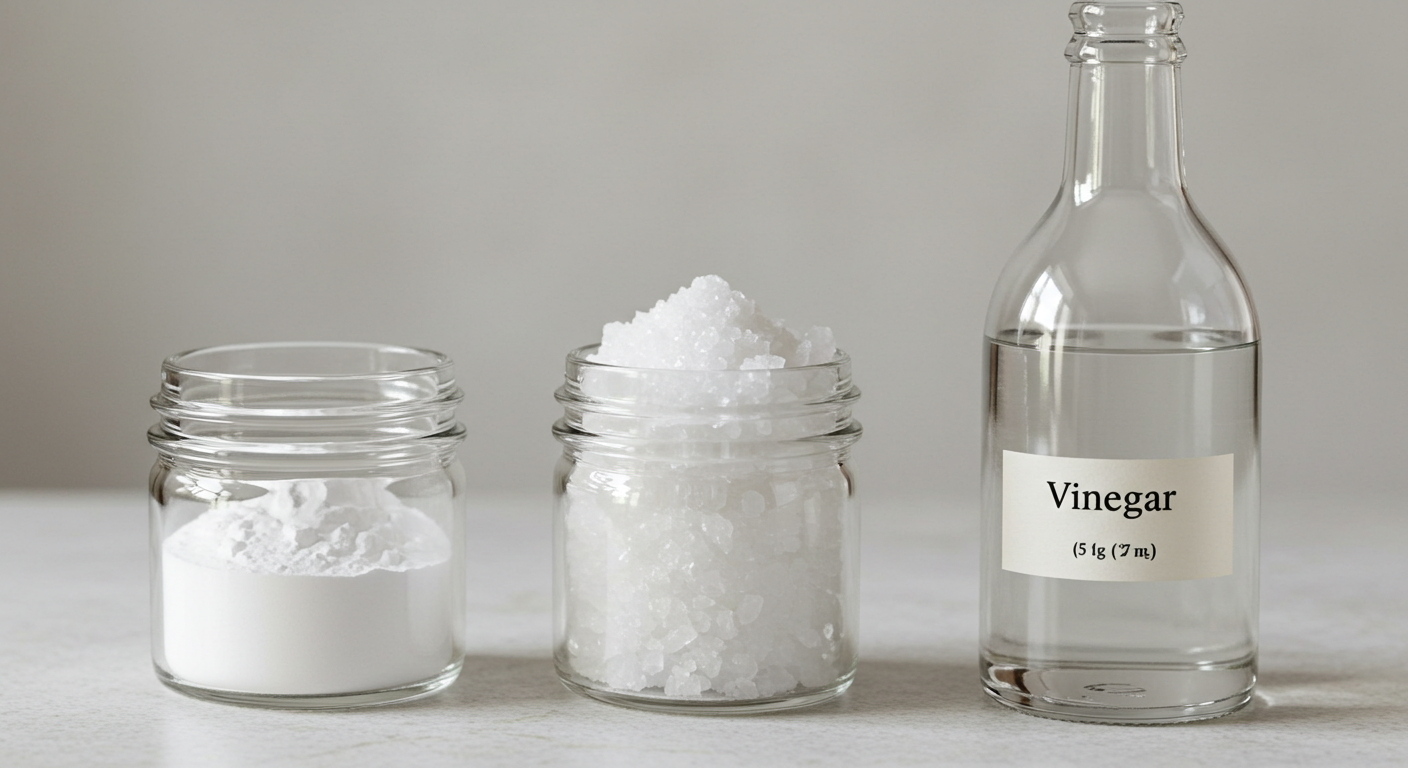 Baking soda, citric acid, and vinegar