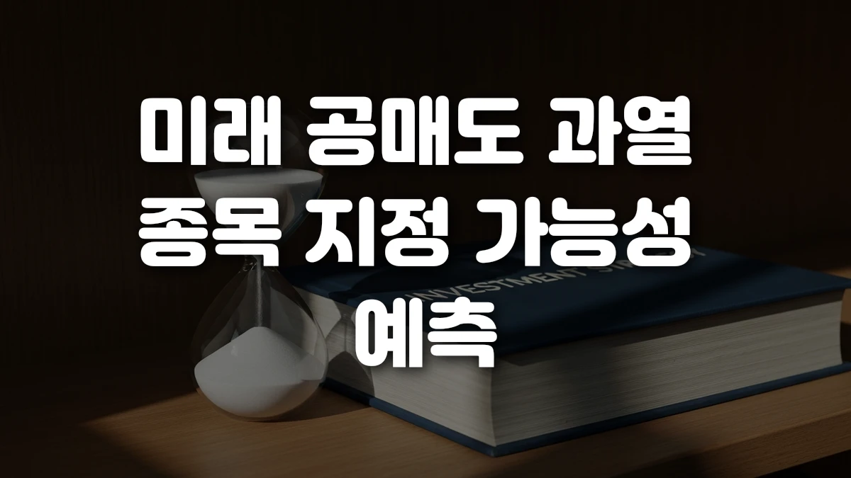 미래 공매도 과열 종목 지정 가능성 예측