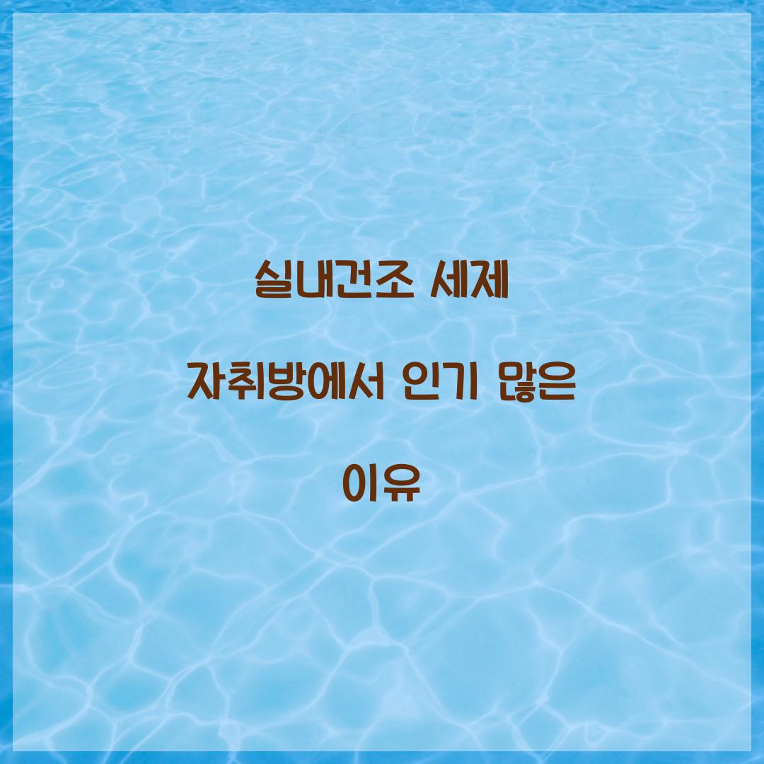 실내건조 세제 자취방에서 인기 많은 이유 