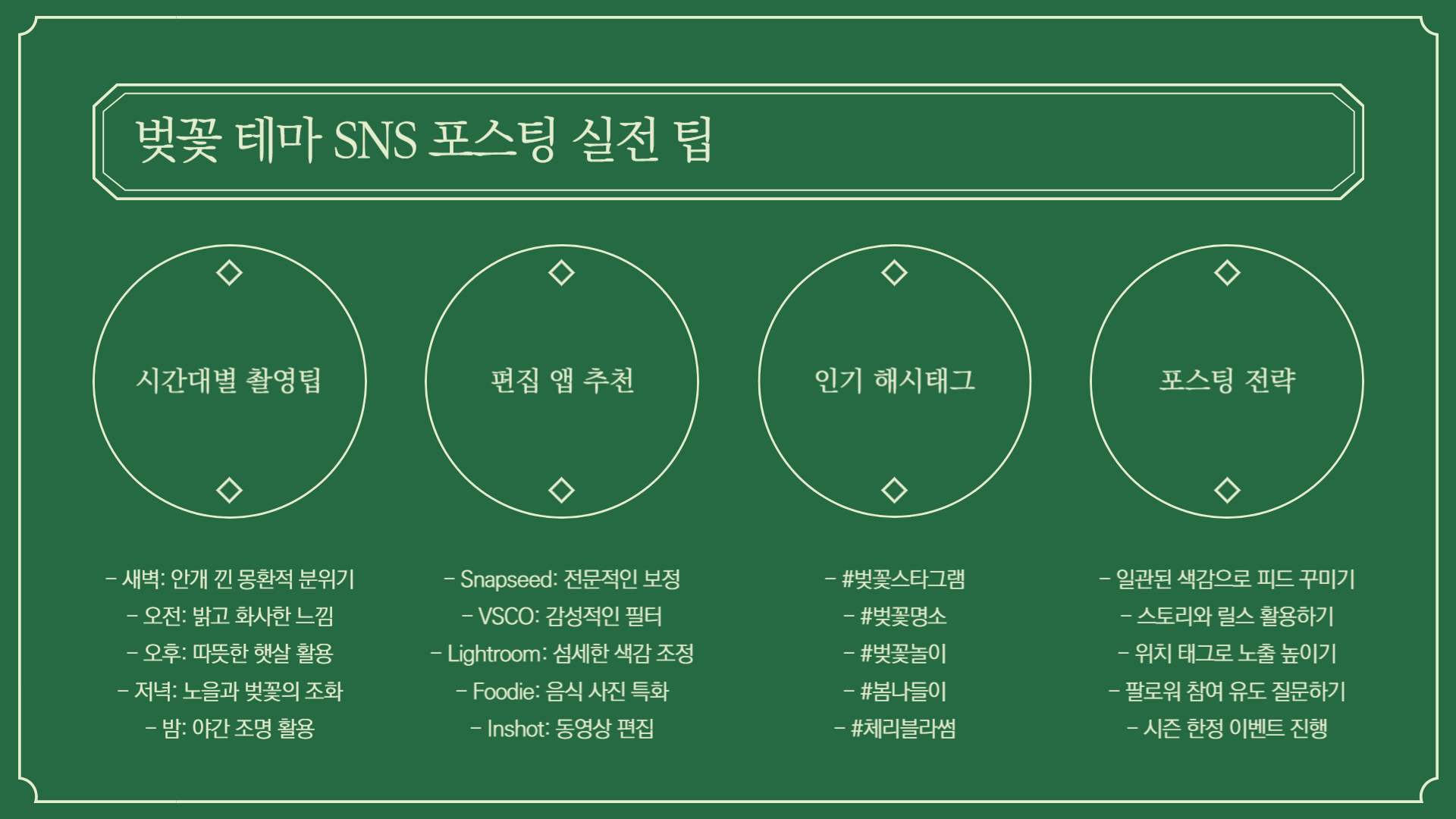 벚꽃 테마로 꾸미는 SNS 포스팅 아이디어