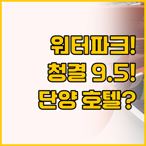 워터파크 포함 소노벨 단양과 청결도 ..