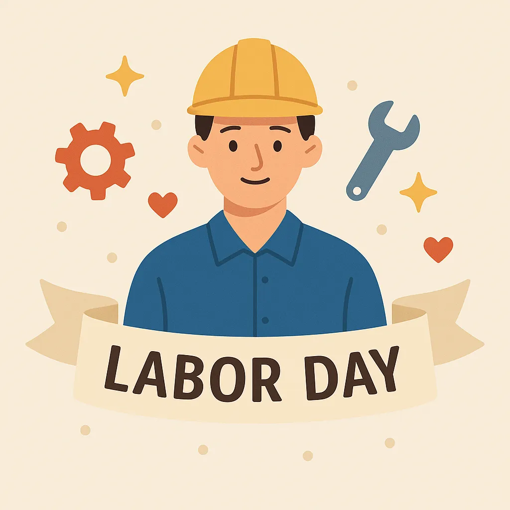 근로자의 날을 상징하는 밝고 따뜻한 이미지
