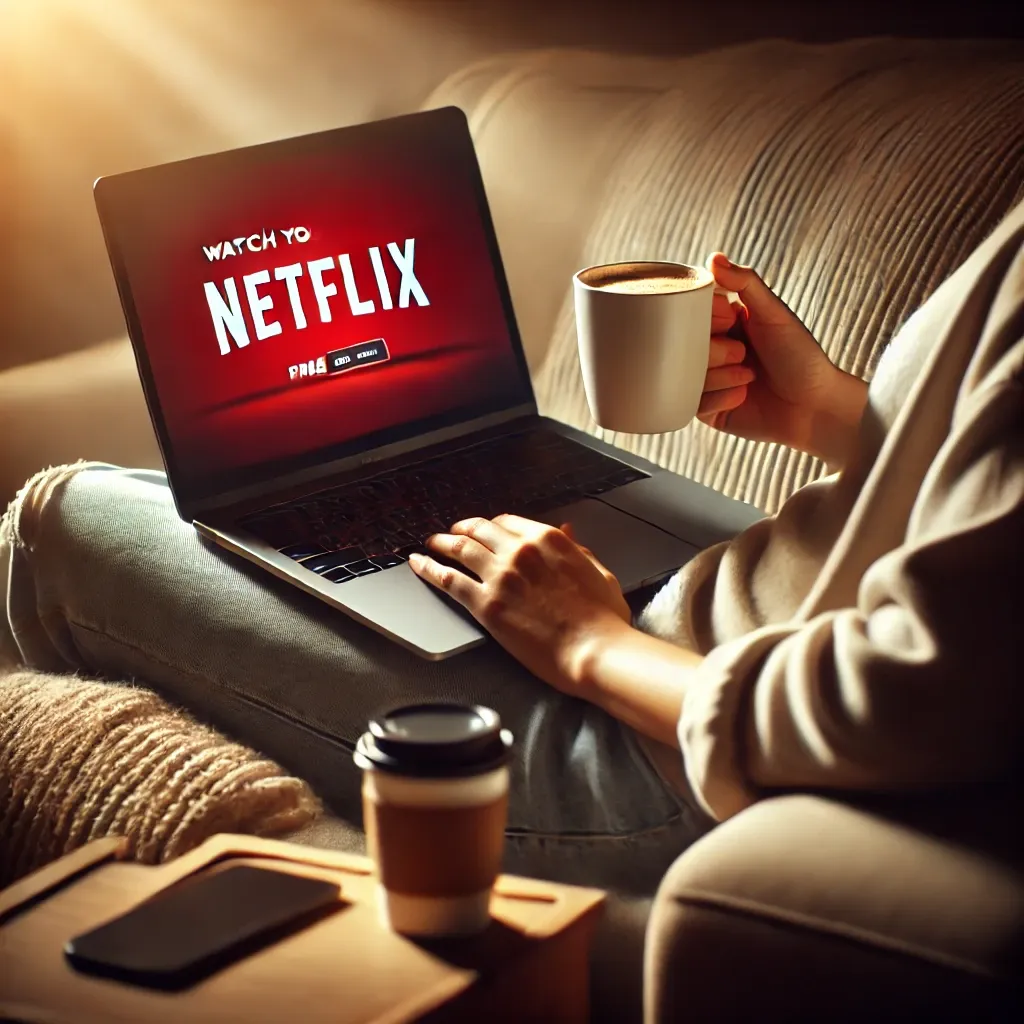 노트북-커피-넷플릭스-편안한-사람