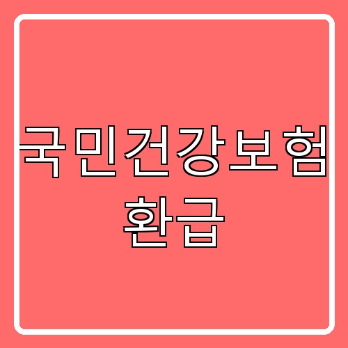 국민건강보험 환급 섬네일