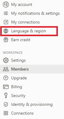 노션 언어 설정