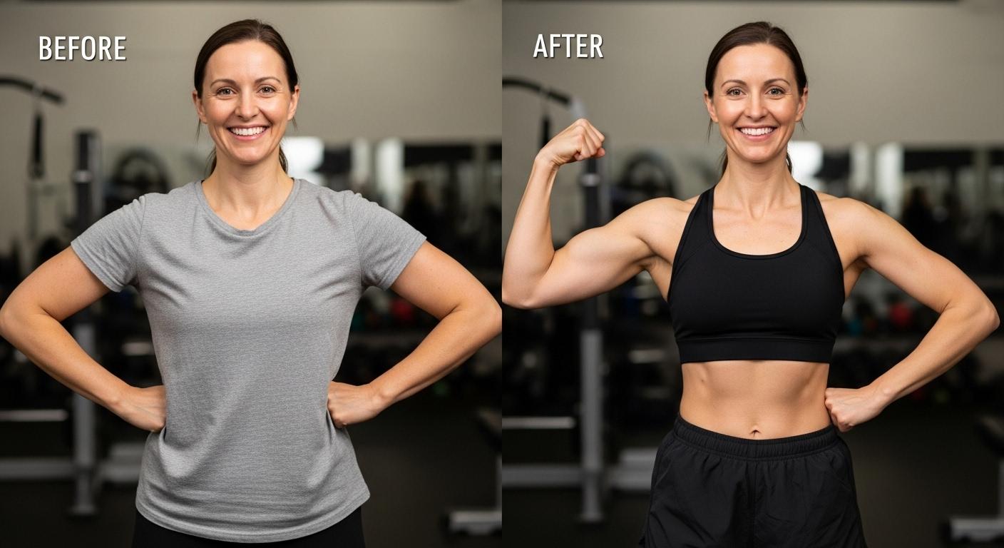 팔뚝살 빼는 운동 전후