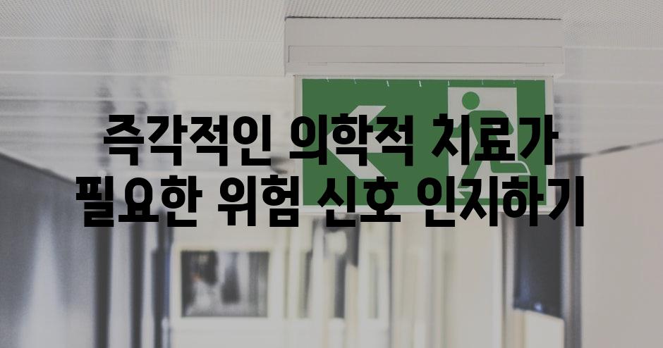 즉각적인 의학적 치료가 필요한 위험 신호 인지하기