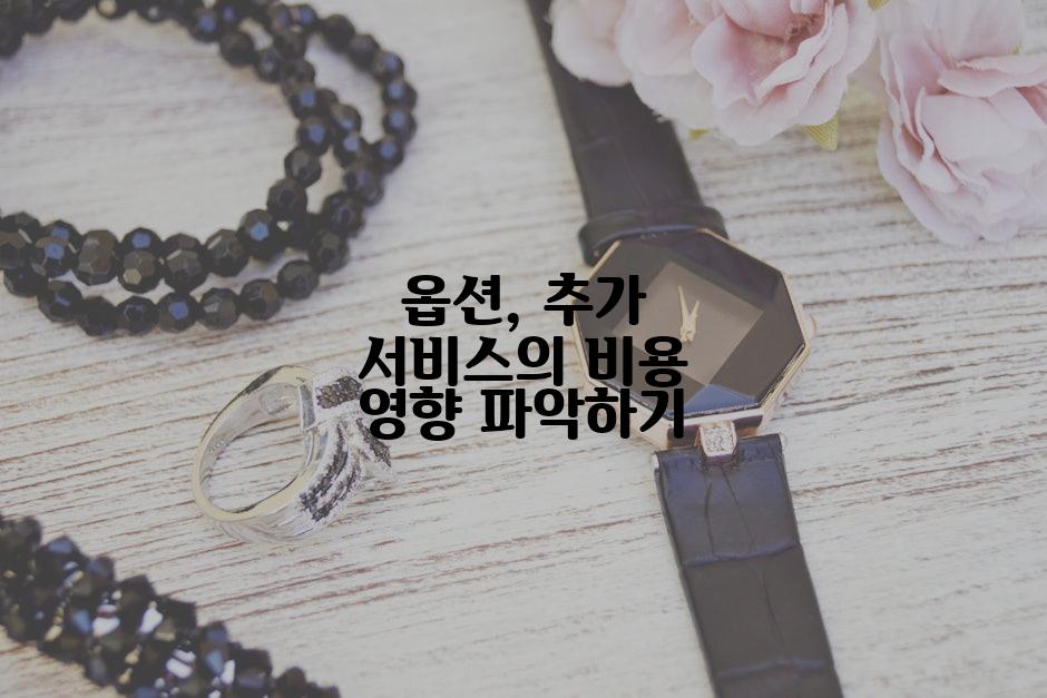 옵션, 추가 서비스의 비용 영향 파악하기