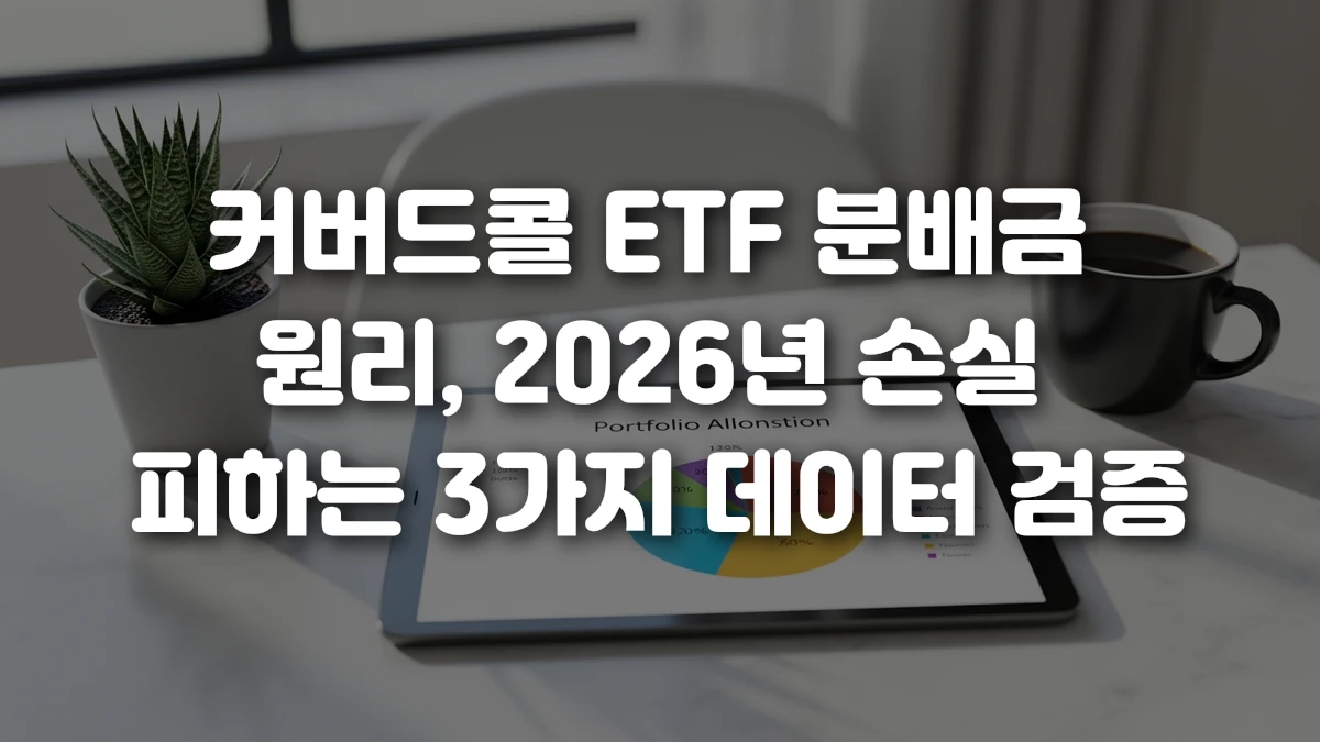 커버드콜 ETF 분배금 원리 2026년 손실 피하는 3가지 데이터 검증