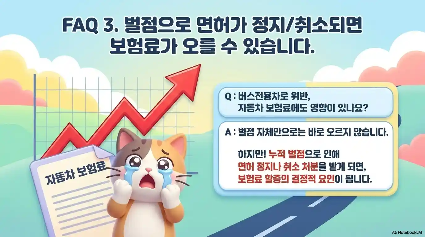 버스전용차로 위반 벌점과 자동차 보험료의 상관관계