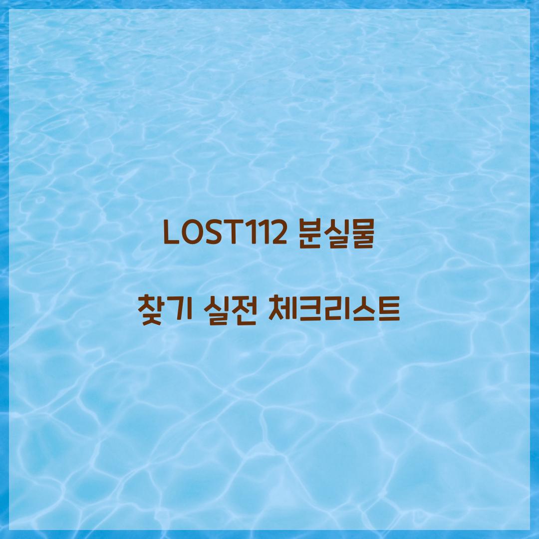LOST112 분실물 찾기