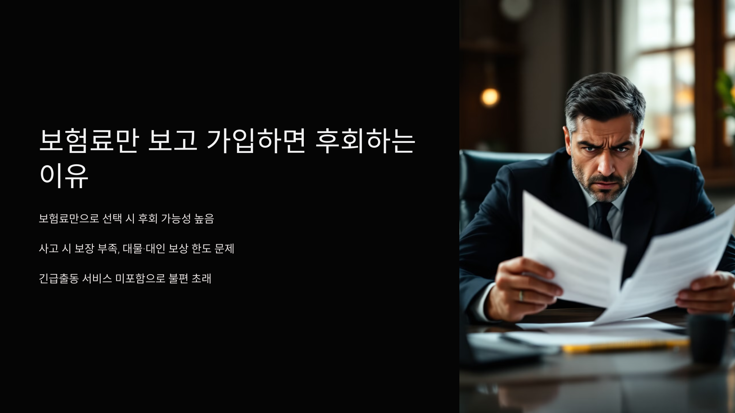 보험료만 보고 가입하면 후회하는 이유