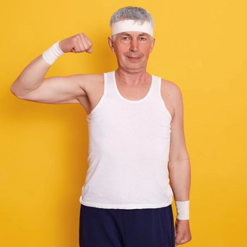 근육량이 적은 노인의 몸매