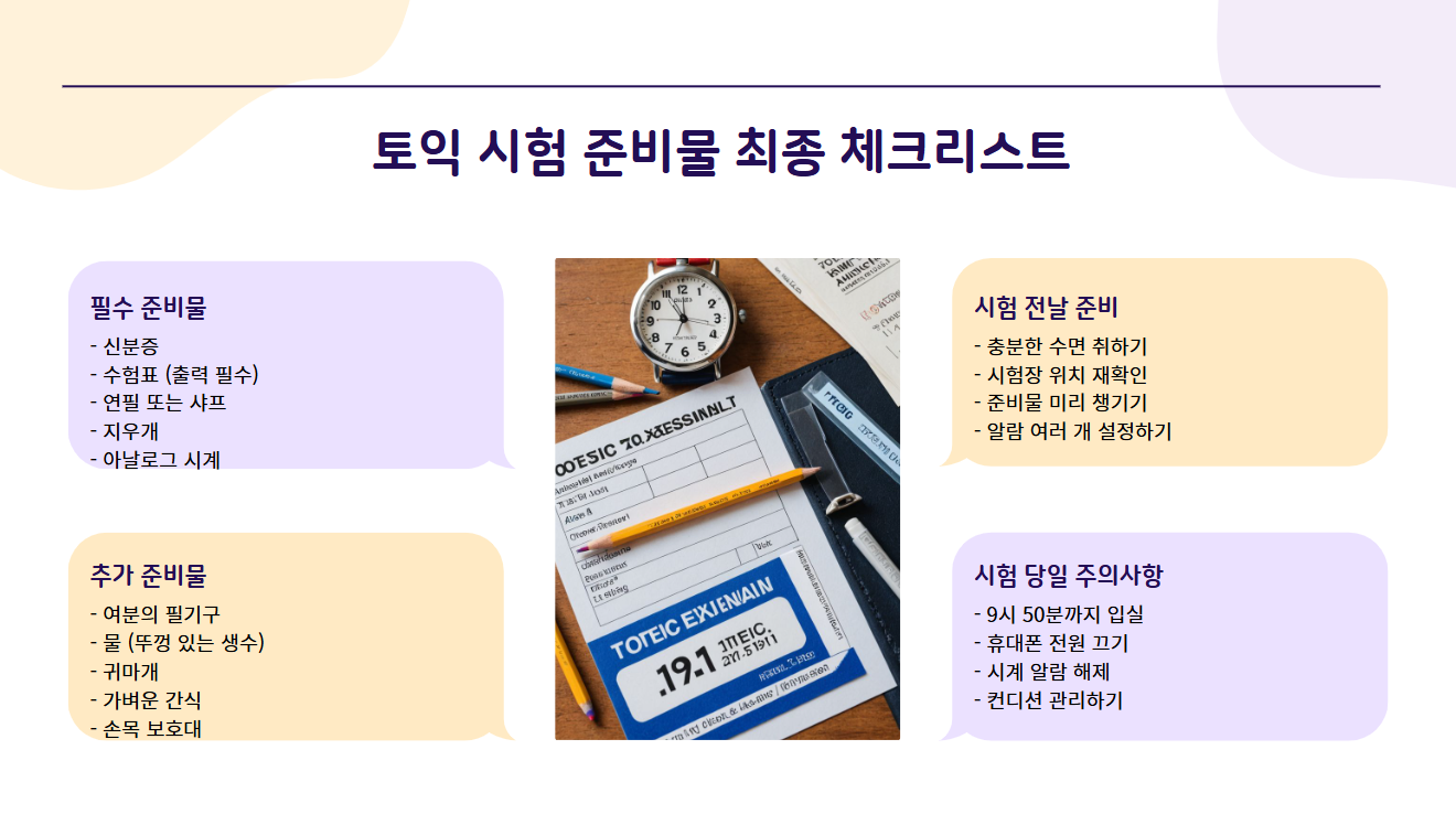 토익시험 준비물 총정리 🚀 완벽 대비 체크리스트!