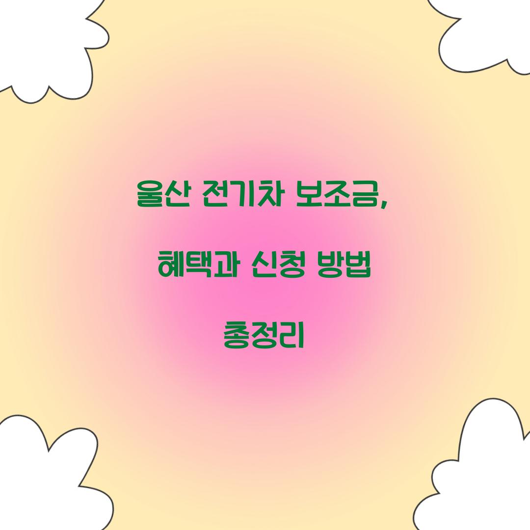 울산 전기차 보조금