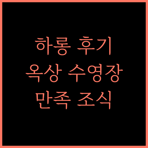 A25 호텔 하롱 후기 옥상 수영장과