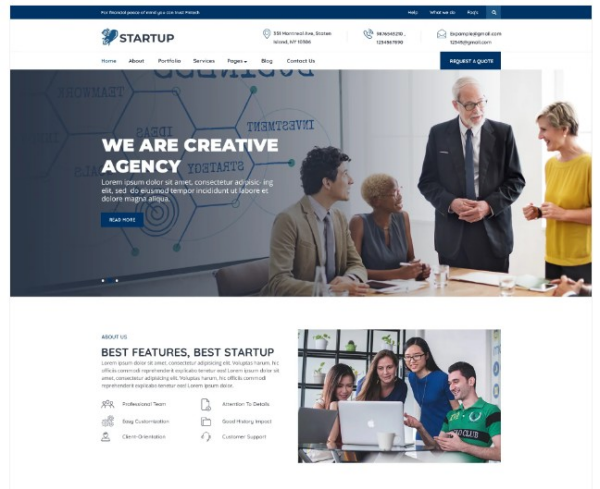 비즈니스 스타트업 워드프레스 테마