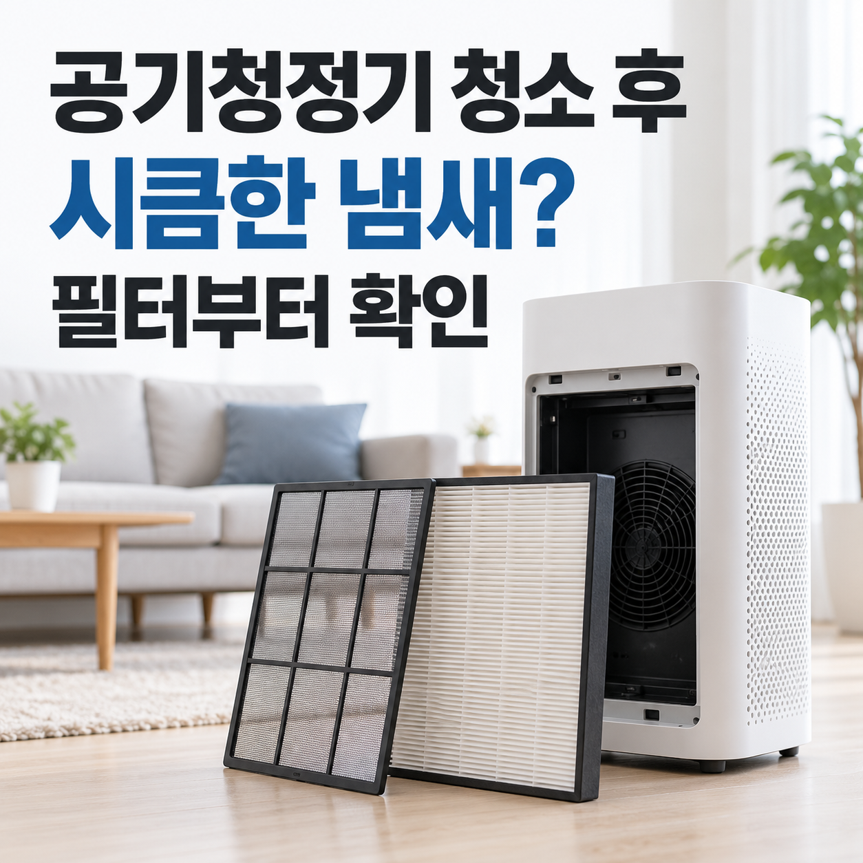 공기청정기 필터 청소했는데 시큼한 냄새가 난다면｜물세척 가능 필터 구분