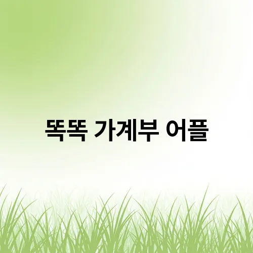 똑똑 가계부 어플