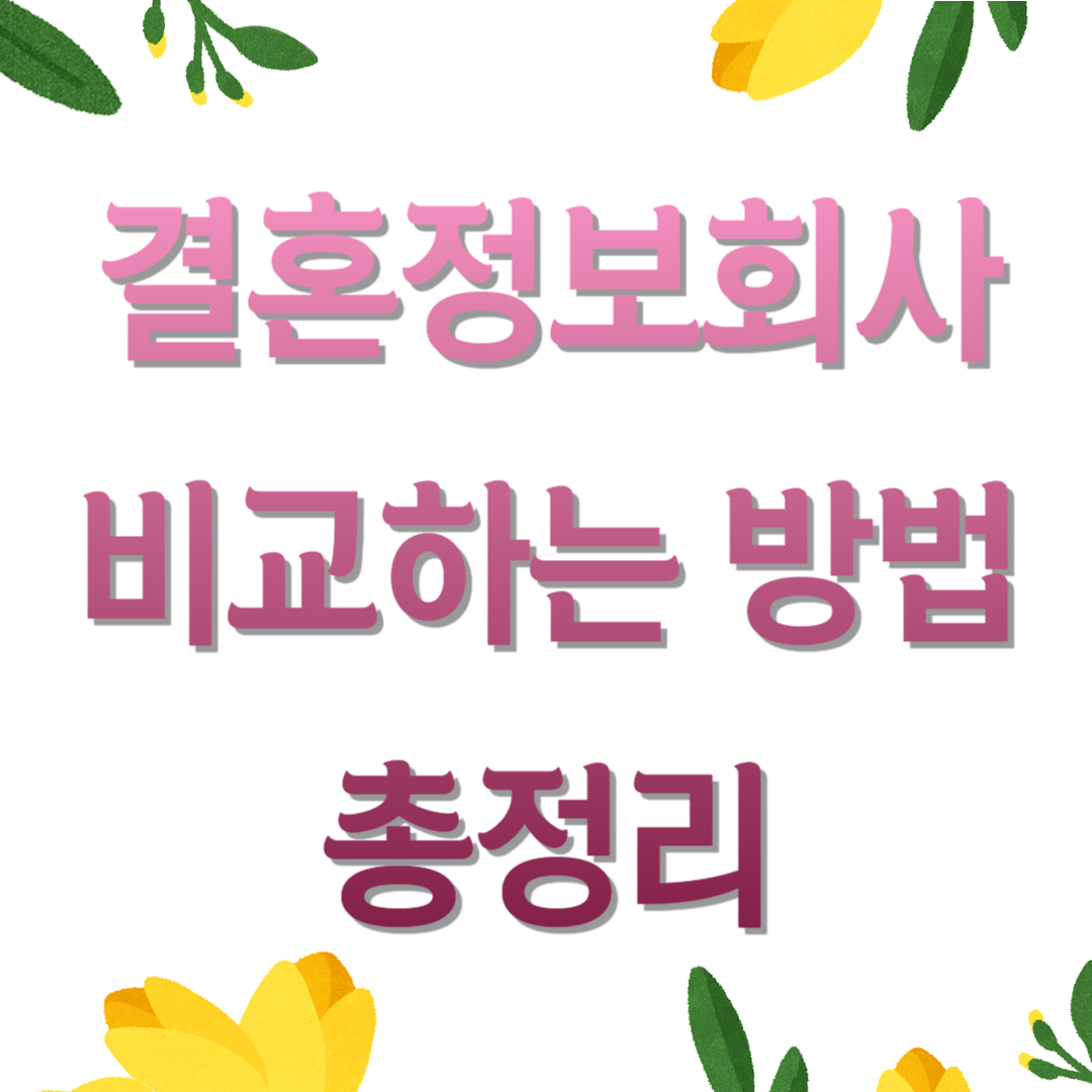 결혼정보회사 비교하는 방법