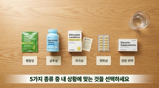 변비약 팽창성 삼투성 자극성 연화성 관장제 종류 5가지 비교"