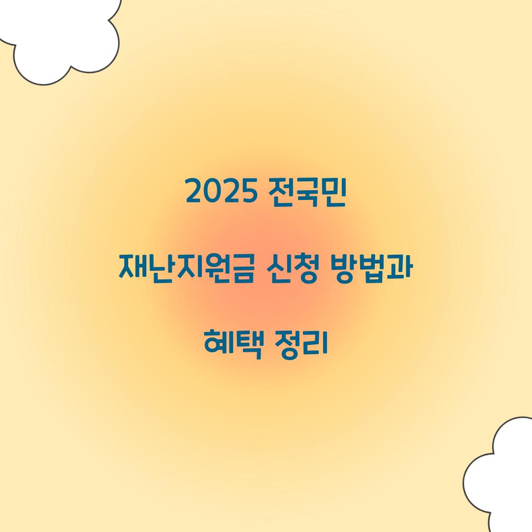 2025 전국민 재난지원금 신청