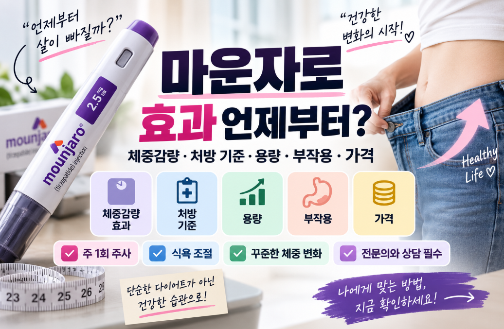 마운자로 효과 언제부터｜체중감량&middot;처방 기준&middot;용량&middot;부작용&middot;가격