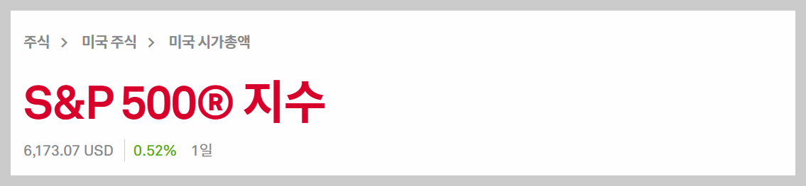 S&amp;P 500 지수
