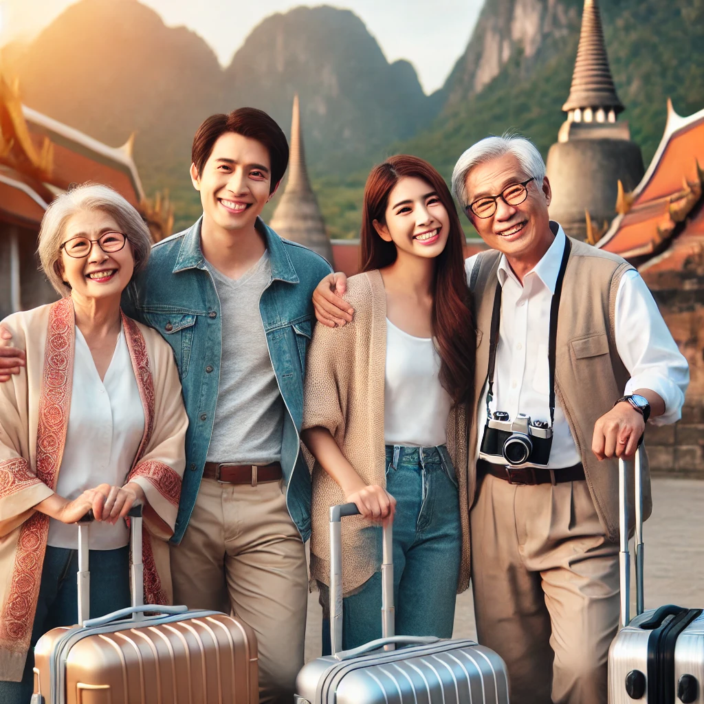 시부모님과 여행하는 사진