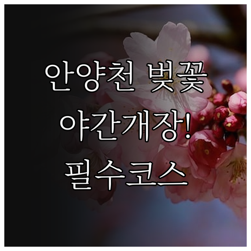 안양천 벚꽃길 개화 일정 및 야간 관..