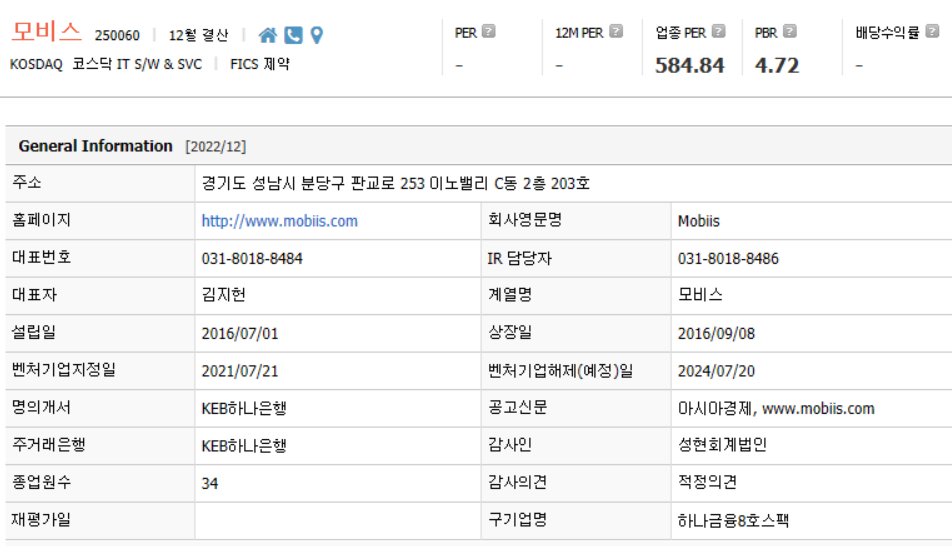 모비스 기업개요