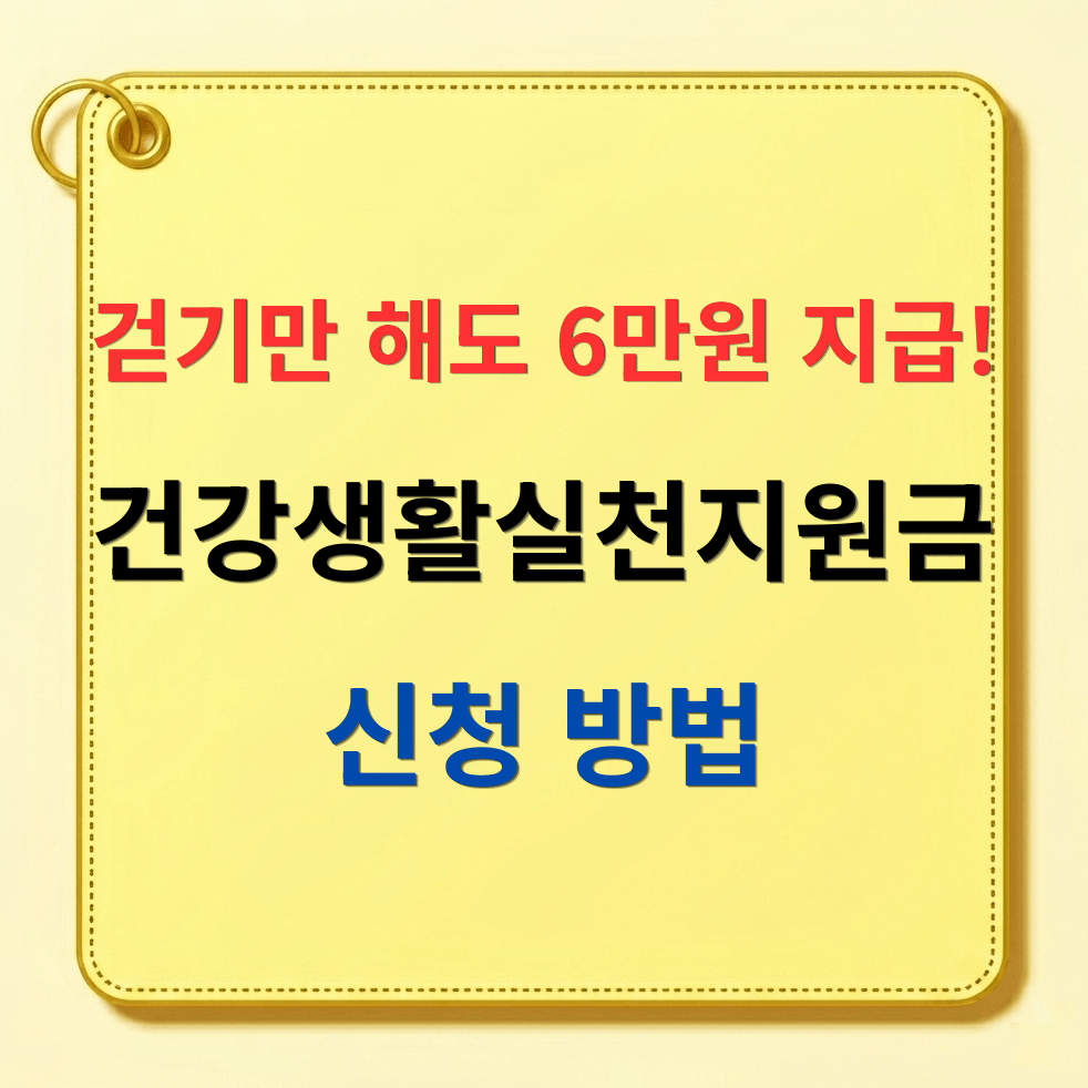 2026 건강생활실천지원금 신청 방법 총정리|걷기만 해도 최대 6만 포인트 받는 조건과 대상 지역