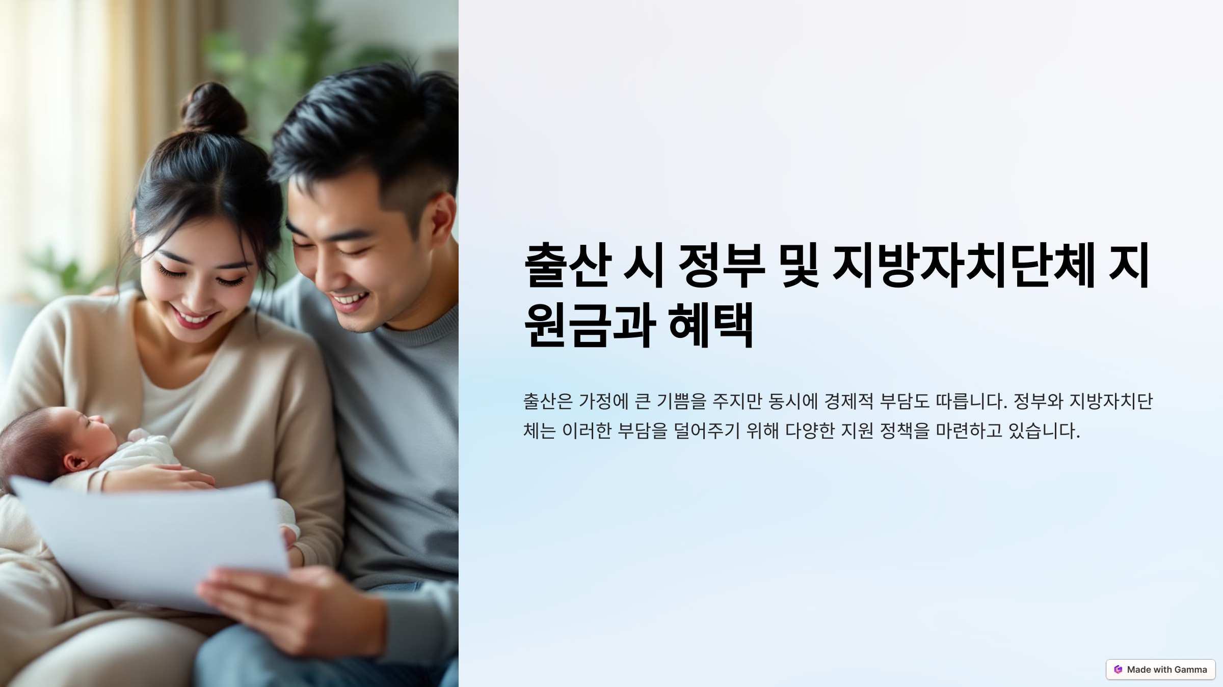 출산시 정부 및 지방자치단체 지원금과 혜택