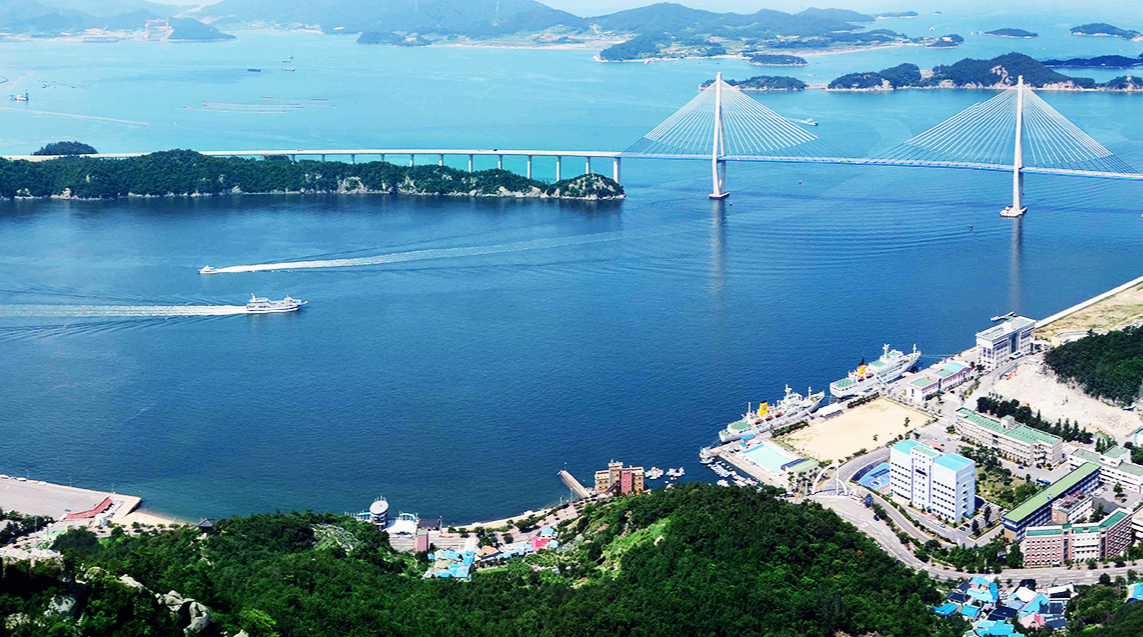 유달산, 바다,배,산 ,건물, 해변