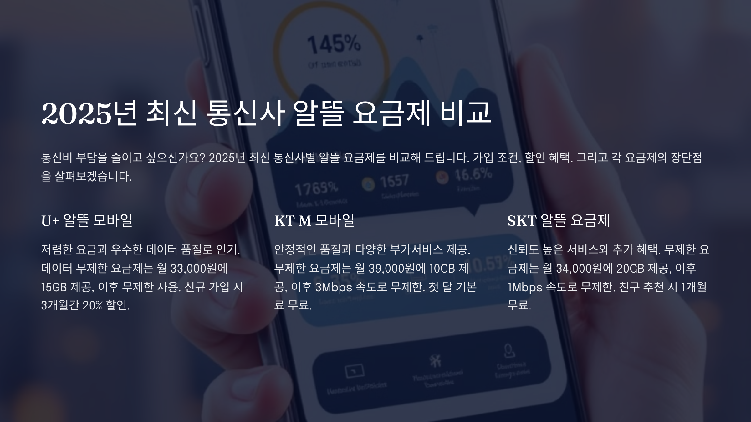 2025년 최신 통신사 알뜰 요금제 비교, 가성비 플랜의 모든 것!