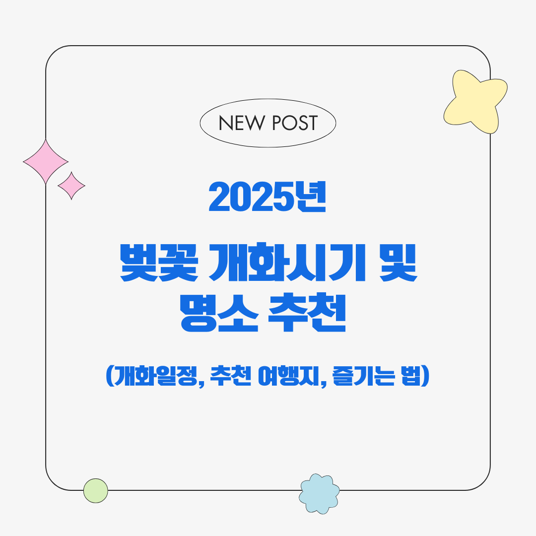 2025년 벚꽃 개화시기 및 명소 추천