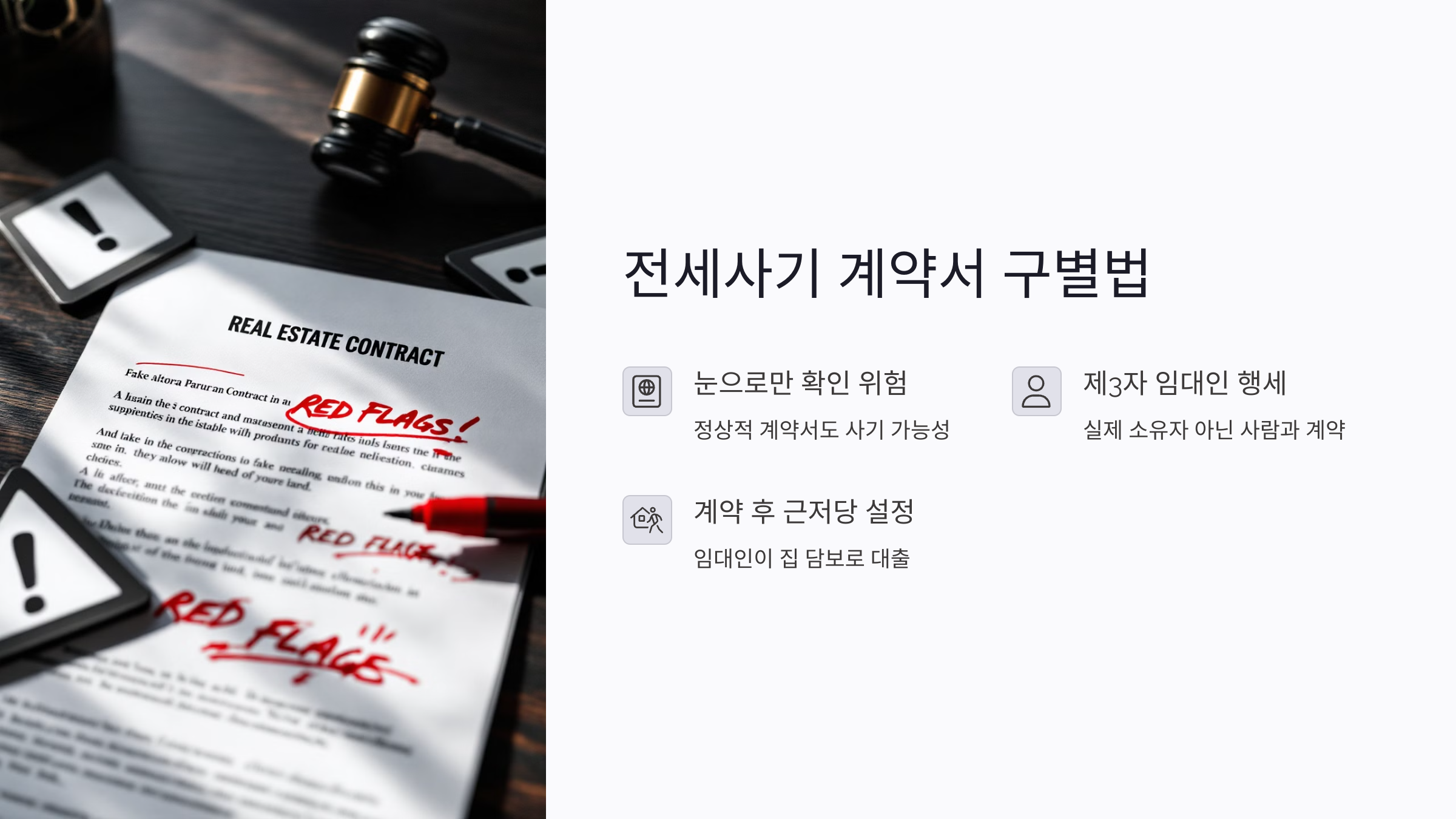 전세사기 계약서 구별법: 절대 놓치지 말 것
💡눈으로 확인한 계약서도 함정일 수 있다